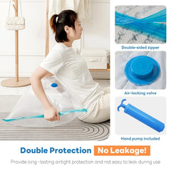 Vacuum Storage Bags or Pump Vacuum Seal Bag Space Saving Bags for Comforters Clothes Pillow Bedding Blanket Storage  Organizer