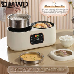 Multifunctional Dual-Pot Electric Cooker Smart Household Rice Cooker Hot Pot Steaming Stew Soup Timer Appointment Keep Warm 220V