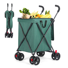 Folding Hand Truck Black Big Lightweight Cart Portable Telescopic Dolly Backpack Luggage Travel Moving Shopping Trolleyh