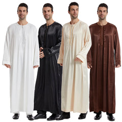 Eid Muslim Men Jubba Thobe Mens Long Dress Islamic Eid 2025 Ramadan Long Robe Saudi Musulman Abaya Caftan Dubai Arab Dresses