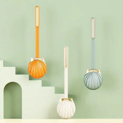 Shell toilet brush with no dead corners, household non punching toilet brush