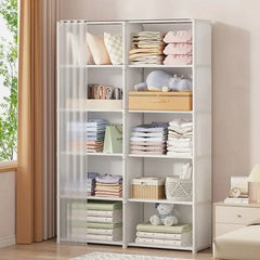 Portable Plastic Folding Wardrobe Furniture Open Closets Living Room Cabinet Metal Clothes Closet Organizer System Wall Dresser