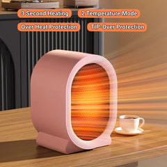 Electric Desktop Heater Quick Heat Vertical Space Heater Two-Speed Portable Energy Saving Heater Fan for Home Office Bedroom