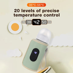 Baby Milk Warmer Nursing Bottle Heater Adjustment Baby Bottle Cup Warmer Portable USB Bottle Warmer Outdoor Travel Accessories