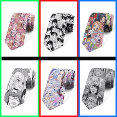 Anime cartoon printing men's tie unisex casual creative tie novelty unique accessories business gifts wedding shirt accessories