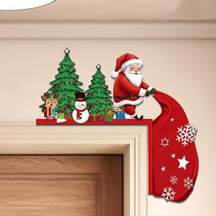 Christmas 2D Wooden Ornament Christmas Party Decoration Xmas Santa Claus Snowman Pendants New Year Gift Party Decorations