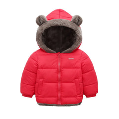 Cute Baby Girls Winter Clothes Kids Light Down Coats with Ear Hoodie Spring Girl Jacket Toddler Children Clothing for Boys Coat