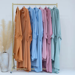 Mom Daughter Hijab Abaya Muslim Women Girl Prayer Garment Eid Ramadan Islam Clothing Khimar Kaftan Turkey Robe Burqa Hooded Gown