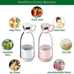 Newly Design Household Portable Juicer Blender Household Fruit Mixer- Six Blades in 3D 350ml USB Juicer Cup
