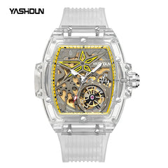 Automatic Mechanical Watch for Man Business Watch Double Side Hollows Skeleton Transparent Mechanical Men's Watch