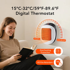 Home Electric Heater Winter Body Warmer Portable Wall Plug Space Heater Ceramic Electric Heater with Remote Control Household