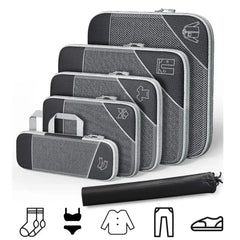 6 Pieces Travel Organizer Set Lightweight Portable Clothes Storage Bags Compressed Packing Cubes for Luggage