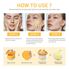 Kojic Acid And Turmeric Cleansing Pad Exfoliate Lighten Acne Scars Unclog Pores Turmeric Cleansing Pad Dark Spots With  Glycerol