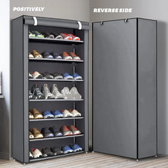 6-10 Tier Multi-Layer Shoe Cabinet with Dust-Proof Rolling Shutter Door, Easy to Assemble
