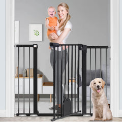 Extra Wide Interior Safety Gate, Self-Closing Interior Child/Dog Gate, Pressure Mounted Self-Closing Baby Gate for Door Openings