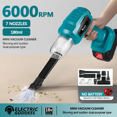 Electric Goddess Mini Brushless Cordless Vacuum Cleaner 6000rpm Multifunction Home DIY For Makita 18V Battery