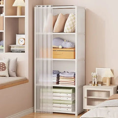 Portable Plastic Folding Wardrobe Furniture Open Closets Living Room Cabinet Metal Clothes Closet Organizer System Wall Dresser