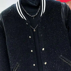 Design Men's Jackes Round Collar Bright Silk PU Laether Pacthwork Contrast Color Single Breasted Male Coats