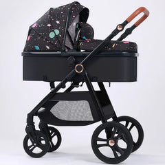 Multifunctional Three-in-one Stroller Lightweight Children's Stroller Deluxe High Landscape Stroller Foldable Newborn Carriage