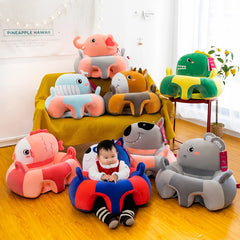 1Pc Baby Floor Sitting Chair Cover Baby Plush Animal Shaped Support Sofa Cover Learn to Sit Feeding Chair Cover For Toddlers