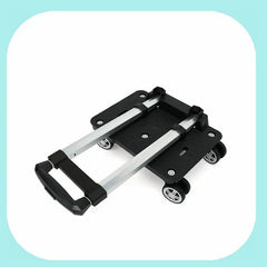 Aluminum Alloy Folding Shopping Cart Portable Lightweight Trolley Pull Rod Wheels Grocery Hauler Market Cart Home Use