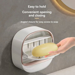 Waterproof Soap Box for Shower, Hanging Soap Holder with Drainage for Bathroom Storage