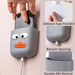 Cute Wall Mounted Storage Box Mobile Phone Plug Holder Stand Rack Remote Control Storage Organizer Case For Air Conditioner TV