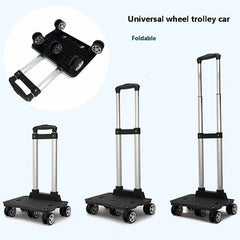 Aluminum Alloy Folding Shopping Cart Portable Lightweight Trolley Pull Rod Wheels Grocery Hauler Market Cart Home Use