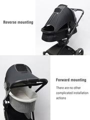 Baby stroller sunshade has UV protection, windproof, sunshade, waterproof functions, outdoor travel baby stroller accessories