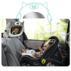 Cute Owl Child Safety Seat Rearview Mirror Cartoon Animal Car Seat Sight Glasses Car Rear Seat Child Safety Mirror