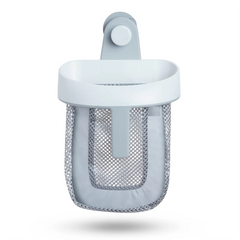 Hanging Bath Toy Storage with Quick Drying Mesh, White & Gray B20