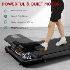 Portable Treadmill for Home with Remote Control LED Display Walking Pad Treadmill 300 Ibs Weight Capacity 2.5 HP 2 in 1