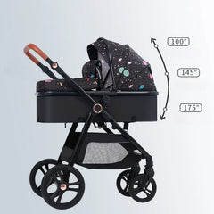 Multifunctional Three-in-one Stroller Lightweight Children's Stroller Deluxe High Landscape Stroller Foldable Newborn Carriage