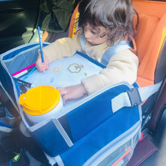 Baby Kids Car Seat Travel Portable Drawing Board Waterproof Safety Seat Play Snack Draw Table Organizer Storeage Table