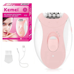 Kemei Women Epilator Electric Hair Removal Facial Body Lady Bikini，Legs，Arms，Armpit Hair Remover Underarms Rechargeable