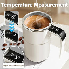 Automatic Self Stirring Magnetic Mug 304 Stainless Steel with LCD Screen Display Coffee Milk Juice Mixing Cup Smart Thermal Cups