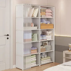 Portable Plastic Folding Wardrobe Furniture Open Closets Living Room Cabinet Metal Clothes Closet Organizer System Wall Dresser