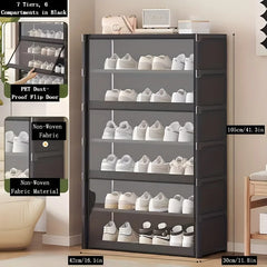 Shoe Rack-Shoe Storage Cabinet Vertical Shoe Organizer for Closet Entryway Corner Bedroom-  Stackable DIY Narrow Shoe Shelv