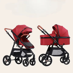 Multifunctional Three-in-one Stroller Lightweight Children's Stroller Deluxe High Landscape Stroller Foldable Newborn Carriage