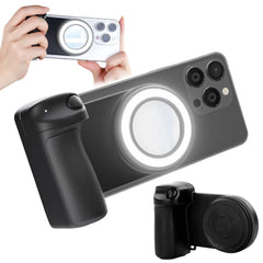 Magsafe Bluetooth-Compatible Camera Shutter Grip with Fill Light and Reflective Mirror for iPhone and Android Smartphones