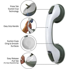 2PCS Vacuum Suction Cup Shower Grab Bars Toilet Non-slip Support Handles Bathroom Safety Grab Rod Handle Elderly Child Handrail