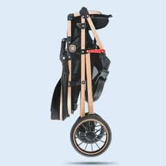 Foldable Twin Baby Stroller – Adjustable Backrest, Shock Absorbing, High Landscape Double Stroller by Warm House