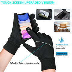 MOREOK Winter Thermal Gloves, Windproof Touch Screen Warm Gloves for Driving,Cycling,Riding,Running for Men Women
