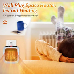 800W Mini Heater for Home Small Bathroom Heating Fans Wall Mounted PTC Ceramic with Remote Control Household
