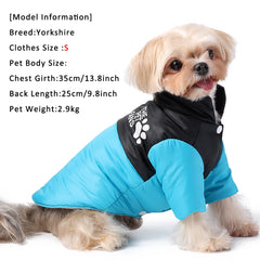 Winter Warm Dog Clothes For Small Medium Dogs Cats Windproof Reversible Puppy Jacket Coat Chihuahua Yorkshire Pug Pet Clothing