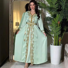 Eid Muslim Abaya for Women Party Dresses Jalabiya Embroidery Abayas Kaftan Islam Vestidos Arab Long Robe Ramadan Morocco Dubai