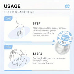 Milk Skin Care Set for Christmas Gift, Facial Cleanser & Body Scrub & Hand Wax & Eye Cream & Sunscreen & Storage Bag