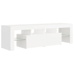TV cabinet with LED lights White 140x36,5x40 cm