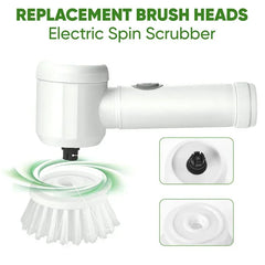 Electric Spin Scrubber Cordless Spin Scrubber with 5 Replaceable Brush Heads and Adjustable Extension Handle