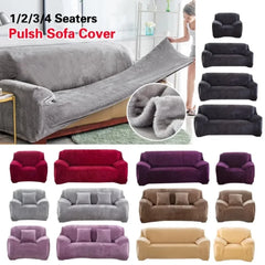 Velvet Sofa Cover Elastic Thick L Shaped Corner Sofa Cover for Living Room 1/2/3/4 Seater Stretch Cover for Sofa Couch Armchair